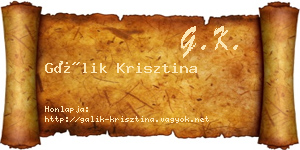Gálik Krisztina névjegykártya